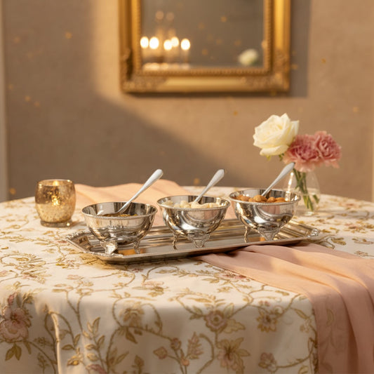 sukosha brass dry fruit serving tray set of 7 for dinnig room lifestyle