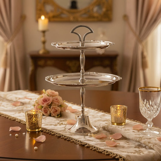 toran two tiered serving stand for dinnig room lifestyle