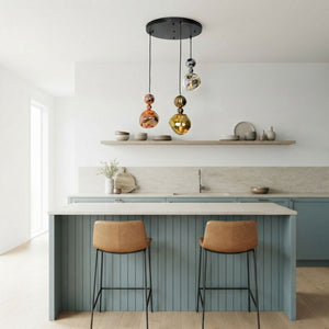 Umbra 3-Light Round Cluster Pendant Light With Black Ceiling Plate