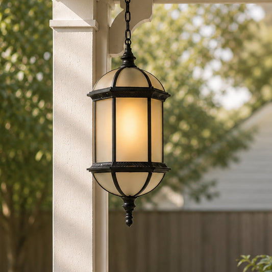 Valencia Black Frosted Glass Hanging Light