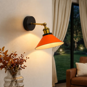 Vintage Bronze Wall Light - Orange