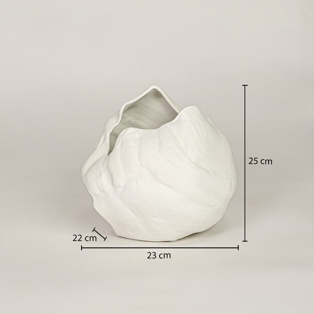 vintage cast white ceramic vase dimensions