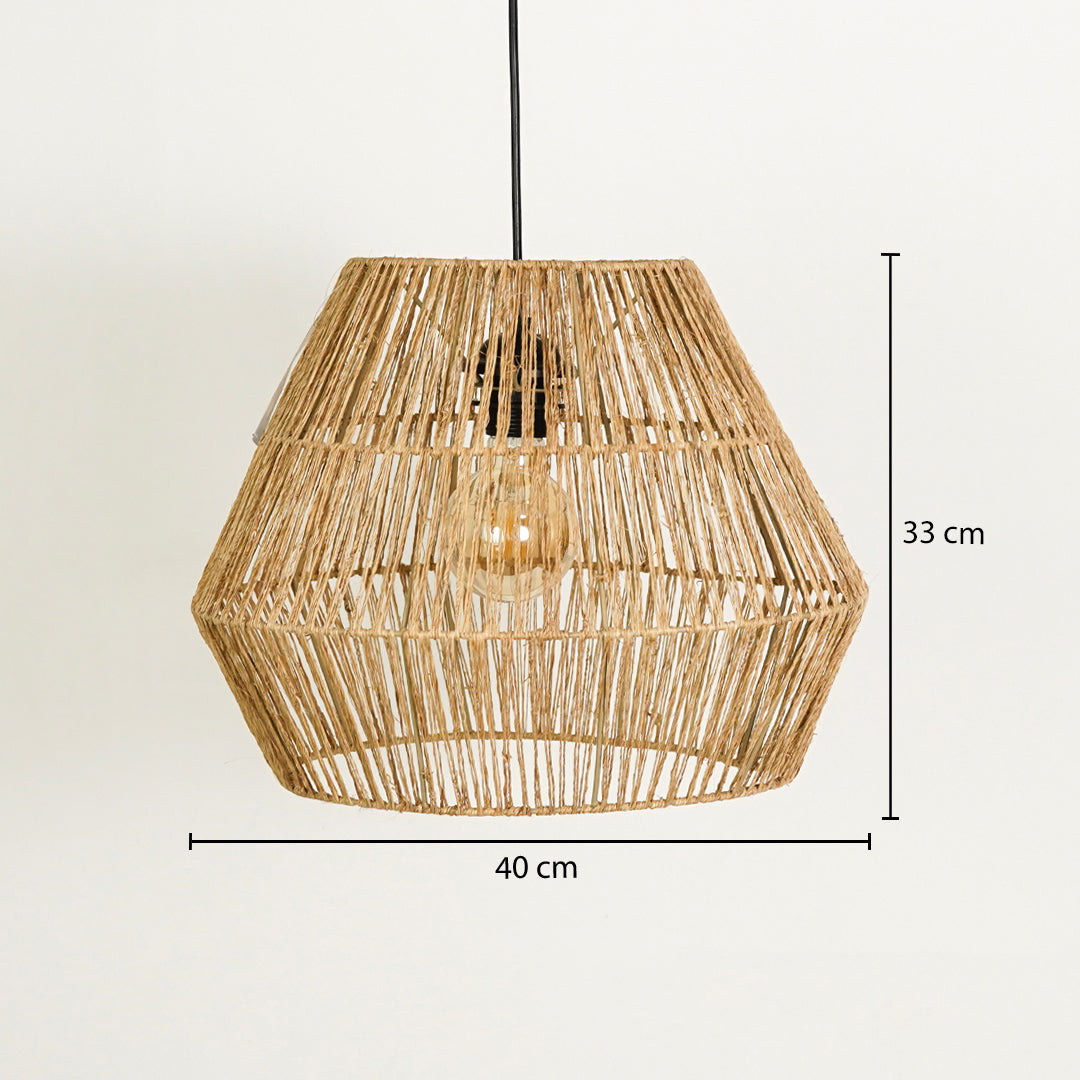 Woven Jute Stripe Pendant Lamp
