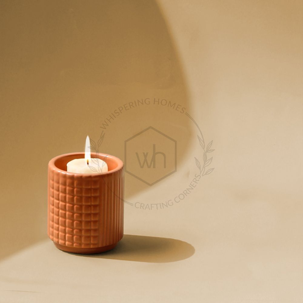 Nuru Ceramic Candle Holder Orange