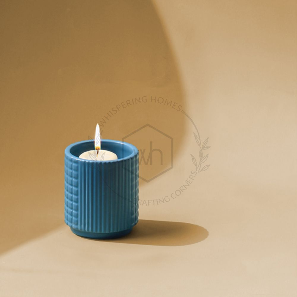Nuru Ceramic Candle Holder Sky Blue