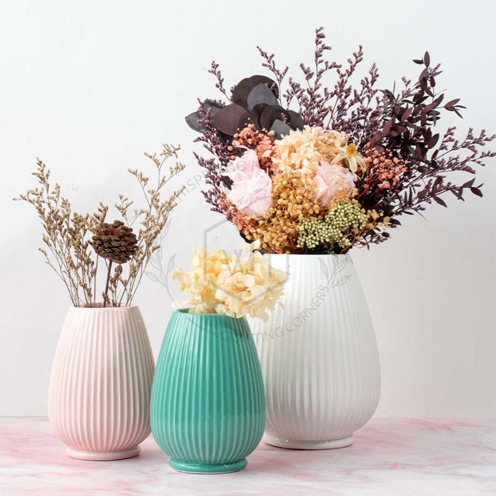 Rigel Ceramic Flower Vase White