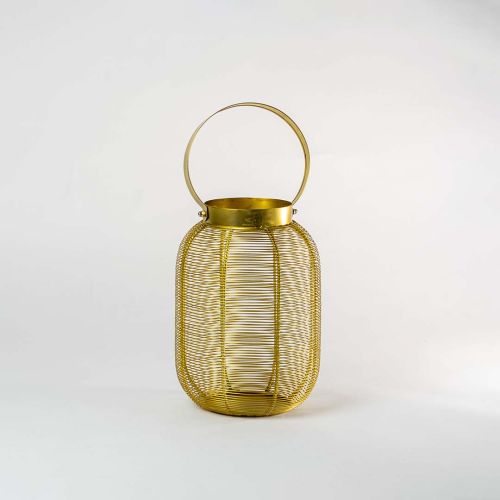 Gold Constellation Stainless Steel Wired Tealight Lantern - Small