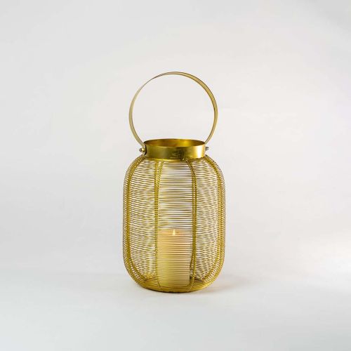 Gold Constellation Stainless Steel Wired Tealight Lantern - Small