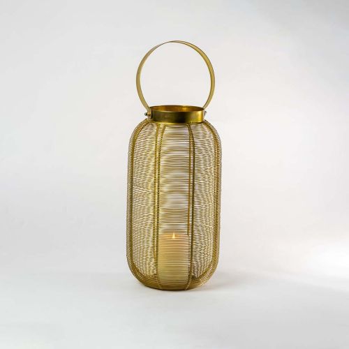 Gold Constellation Stainless Steel Wired Tealight Lantern - Medium