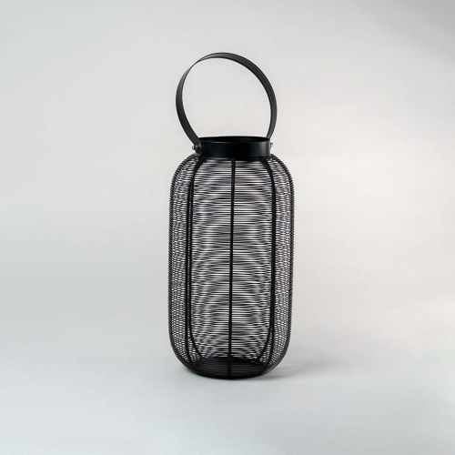 Matte Black Constellation Stainless Steel Wired Tealight Lantern - Medium