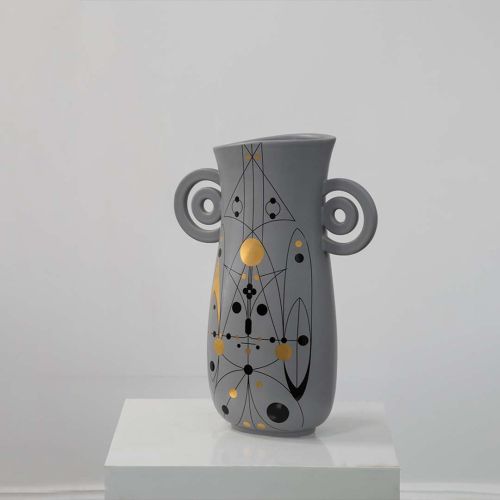 Barrit Ceramic Floor Vase Grey