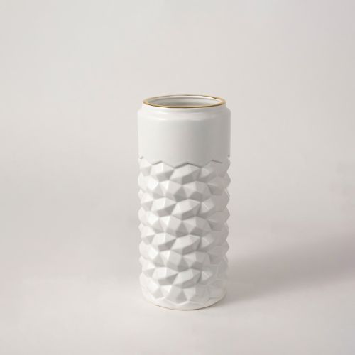 Cascade White Ceramic Flower Vase