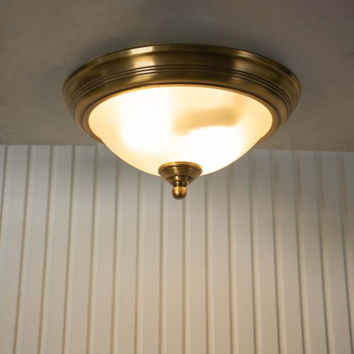 Dish Antique Brass Ceiling Light