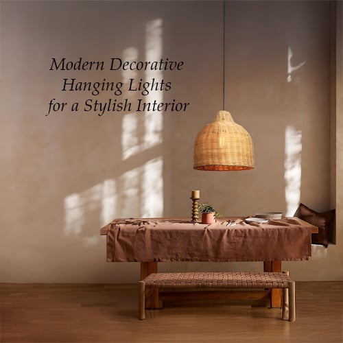 Modern decorative hanging lights ideas with stylish dining setup and elegant interior decor inspiration.