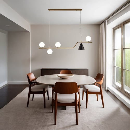 Linear lighting trend ideas with modern dining setup and sleek interior decor inspiration.