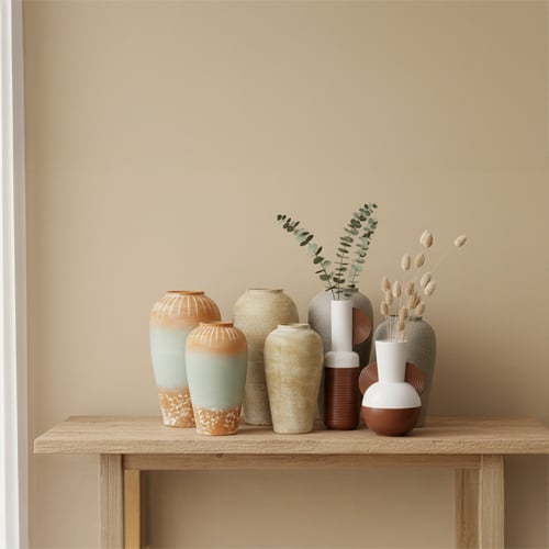 Ceramic vs terracotta decor ideas with natural styling and modern home interior inspiration.