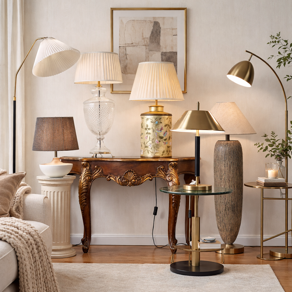 Indoor lighting types guide with layered lighting and effective home decor styling inspiration.