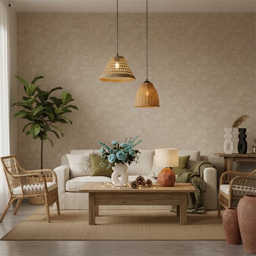 Nature inspired home decor ideas with earthy tones plants and stylish interior design inspiration.
