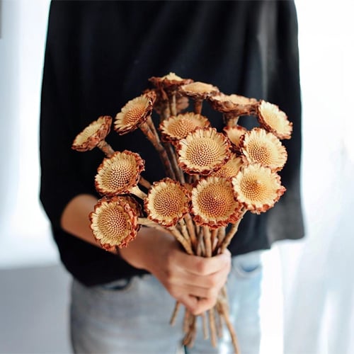 Dried flower bouquet display ideas with rustic styling and elegant home decor inspiration.