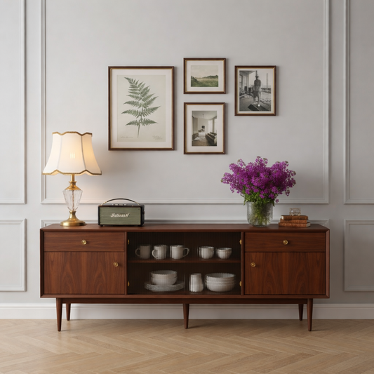 Console table styling ideas with elegant decor vases frames and modern home interior inspiration.