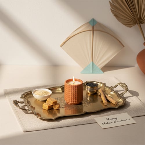 Makar Sankranti decor ideas with festive setup kites and warm home styling inspiration.