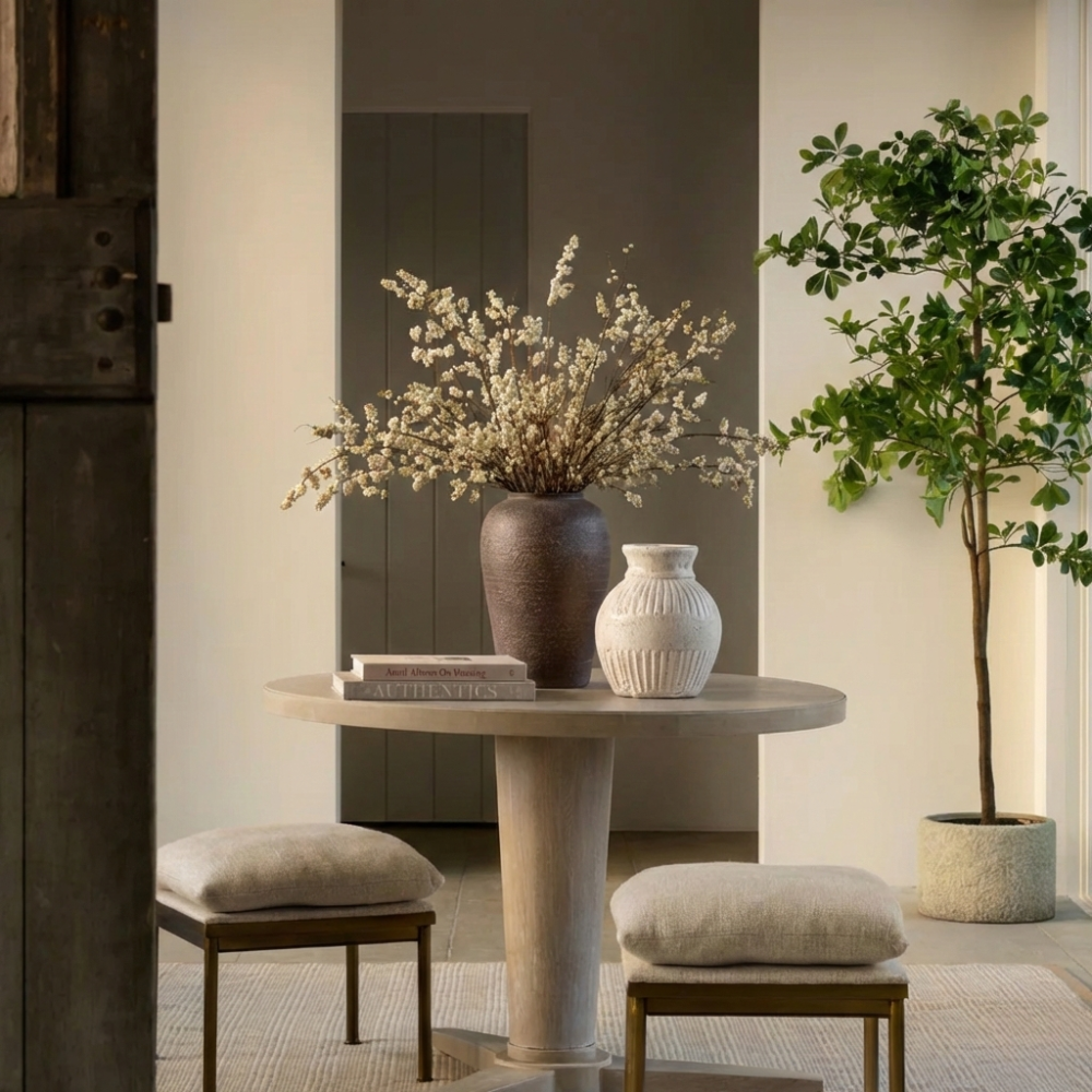 Terracotta vase styling ideas with earthy decor and natural home interior inspiration.
