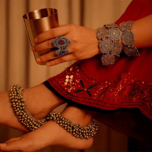 Karwa Chauth gift ideas for wife and husband with traditional jewelry and festive celebration inspiration.