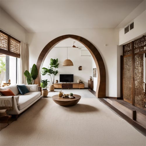 Vastu inspired home interior with balanced layout natural light and positive energy decor arrangement ideas.