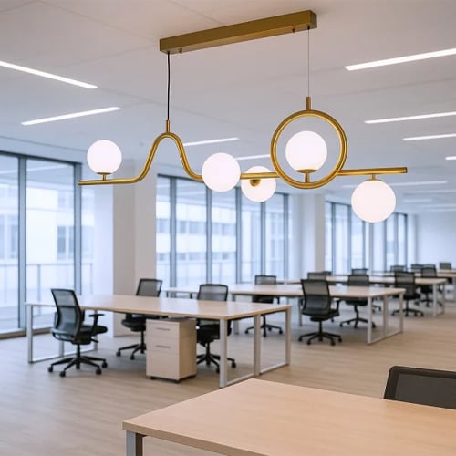 Office lighting ideas with functional fixtures and modern workspace design inspiration.