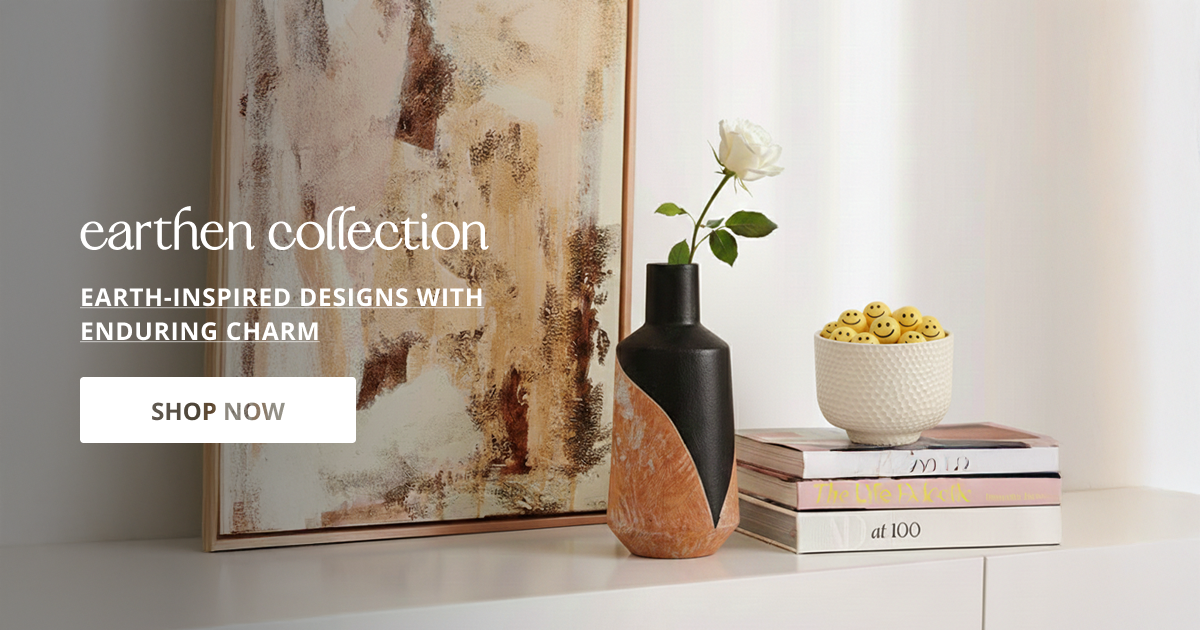 Earthen collection with natural clay decor items perfect for table styling rustic home interior and decor accents.