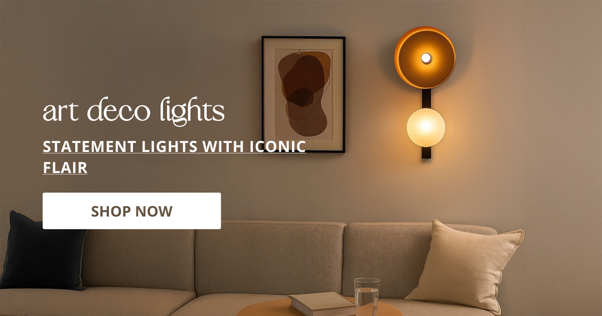 Art deco lights with modern geometric design creating elegant ambient lighting for stylish home interior decor.