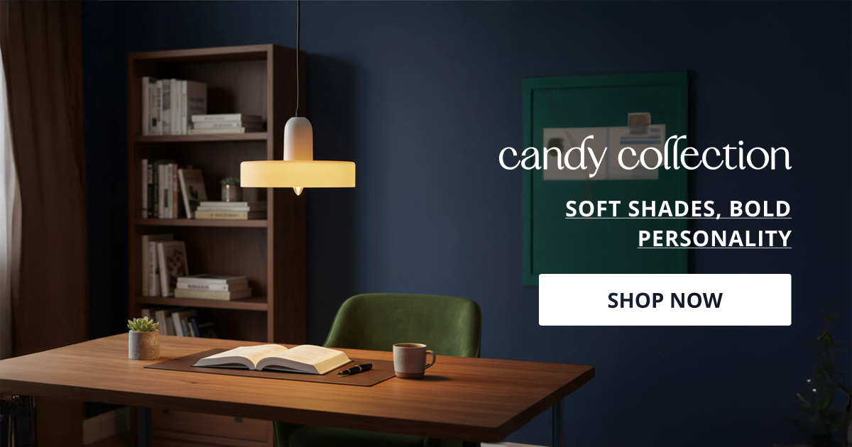 Candy collection with vibrant decor lighting and colorful accessories perfect for playful home interior styling.