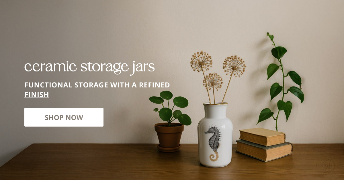 Ceramic storage jars with modern design perfect for kitchen organization table decor and home interior styling.