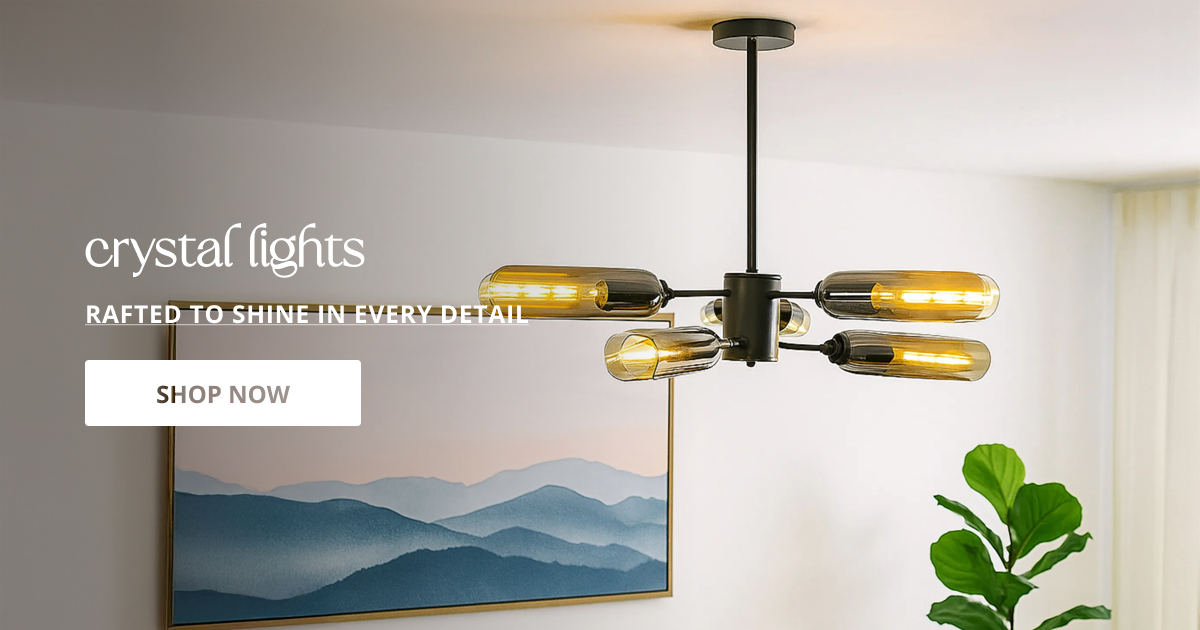 Crystal lights lookbook with elegant chandelier and ceiling lights perfect for luxury home decor inspiration.