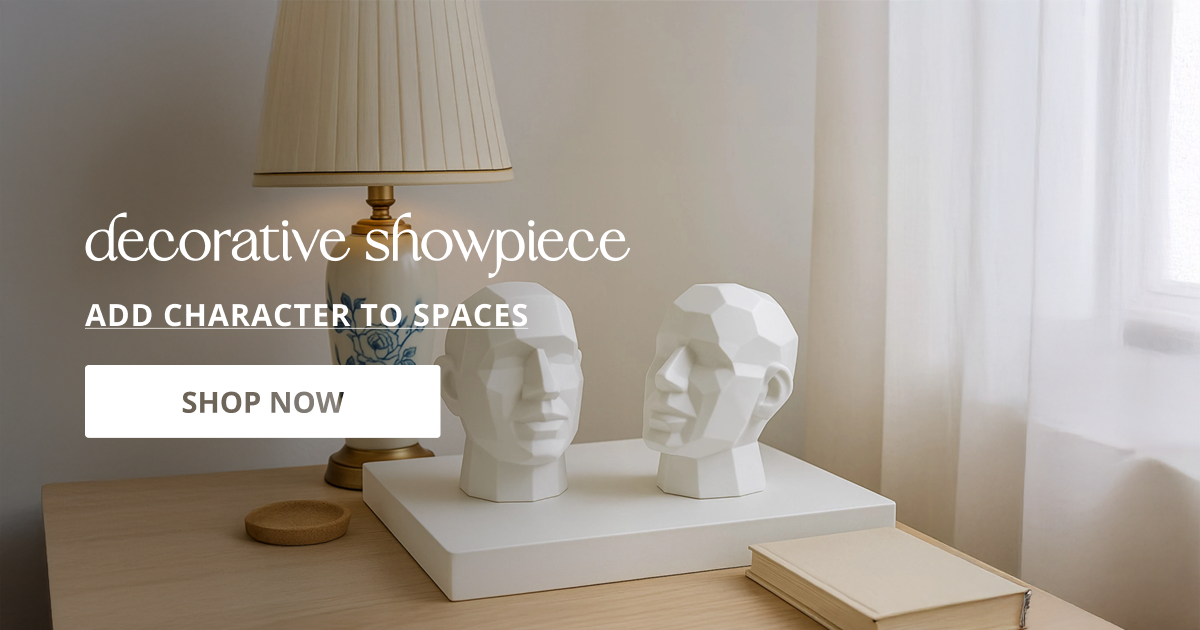 Decorative showpiece with elegant design perfect for table decor living room styling and home interior accents.
