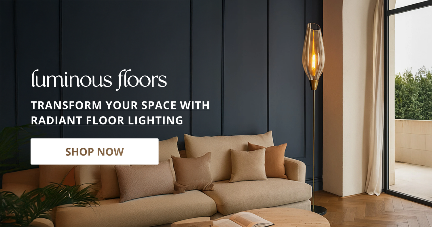 Stylish floor lamps with tall modern design creating warm ambient lighting for living room home decor.