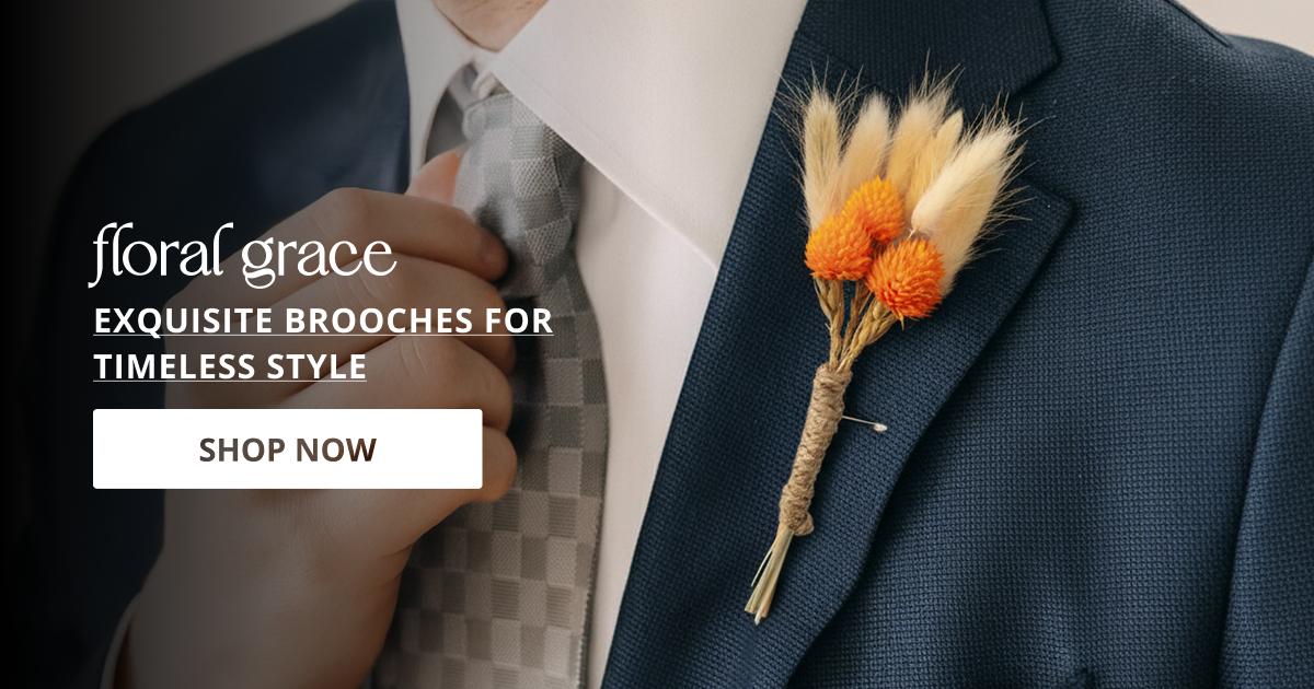 Handmade dried boutonnieres with natural flowers perfect for decorative styling craft use and aesthetic home decor display.