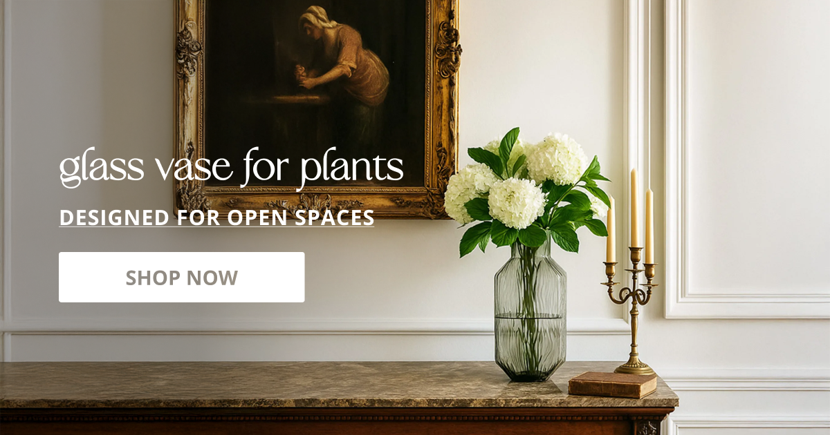 Glass vase for plants with clear modern design perfect for table decor indoor plants and stylish home interior.