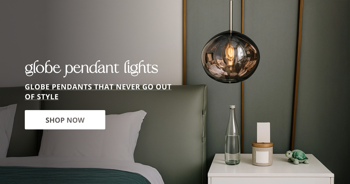 Globe pendant lights with round glass design perfect for bedroom dining area and modern home lighting decor.