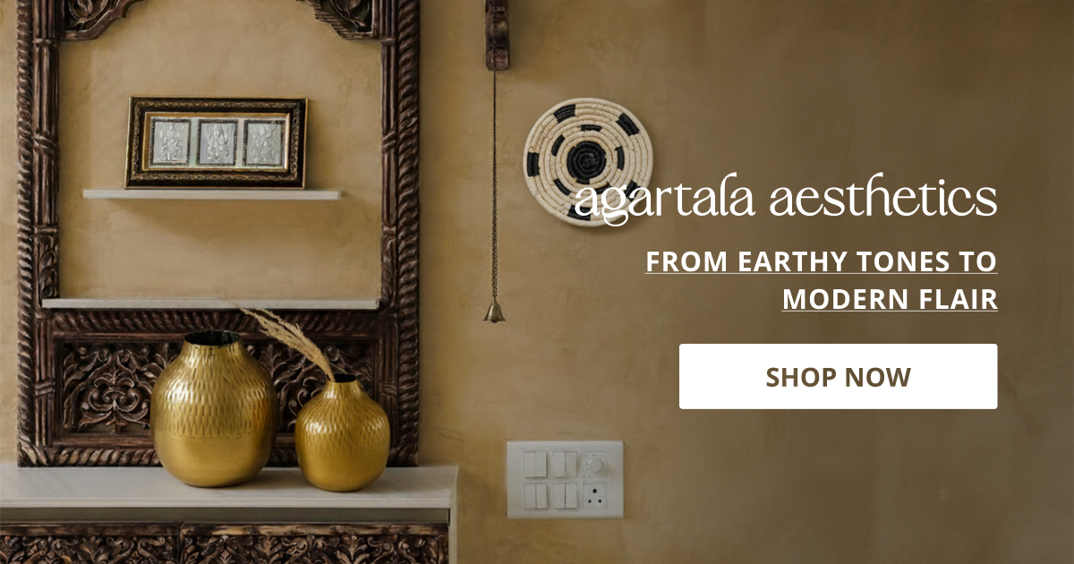 Home decor products in Agartala styled with ceramic accents and wall decor creating warm elegant interior look.