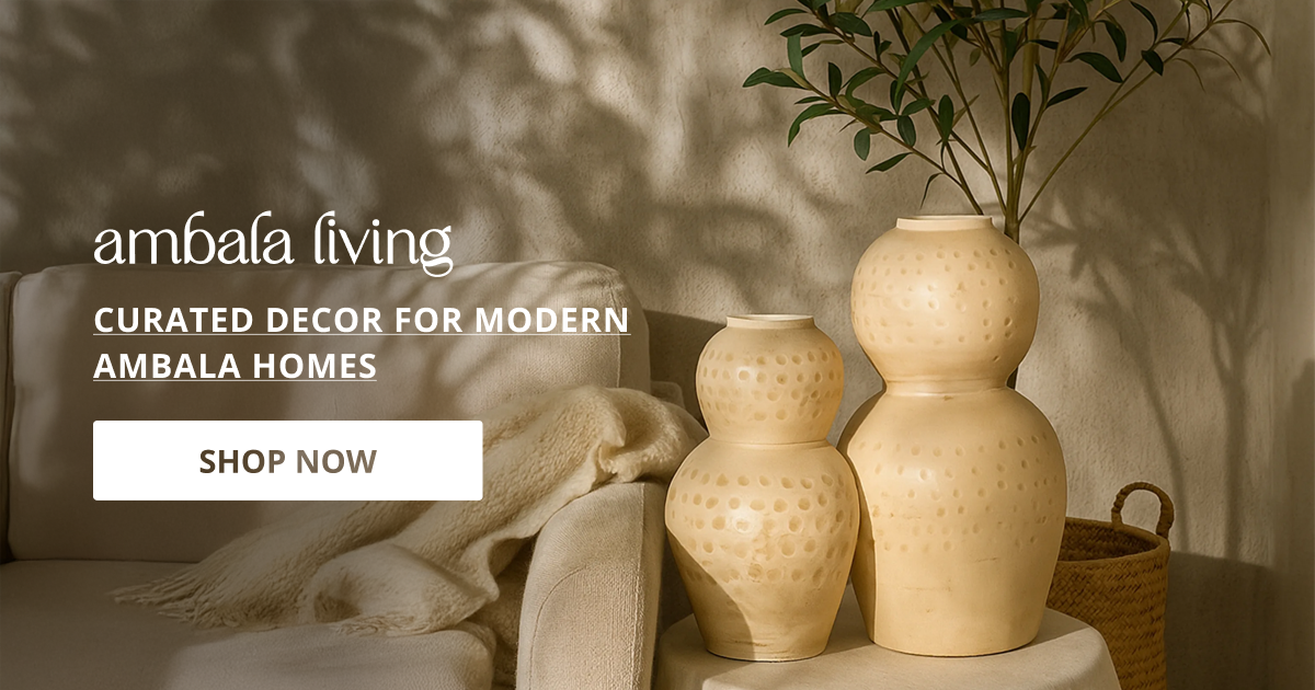 Home decor products in Ambala styled with minimal decor and natural textures creating calm elegant interior look.