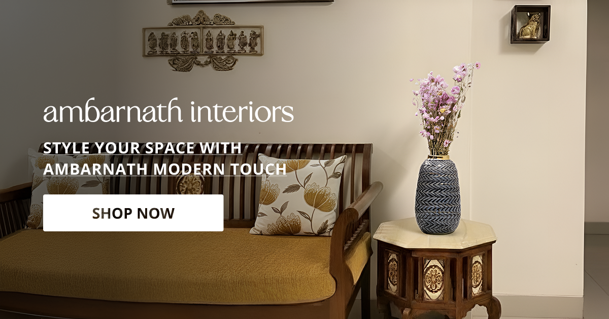 Home decor products in Ambarnath styled with minimal table decor and floral accents creating cozy modern aesthetic.