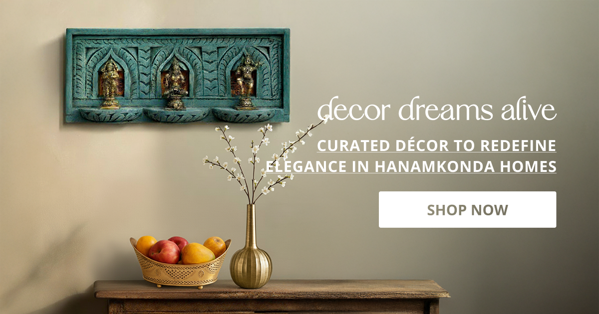 Home decor products in Hanamkonda styled with artistic wall decor and table accents creating elegant modern ambiance.