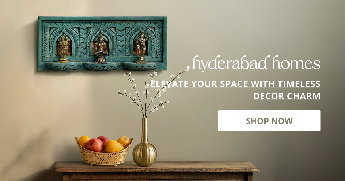 Home decor products in Hyderabad styled with wall art and table decor creating modern elegant home interior setting.