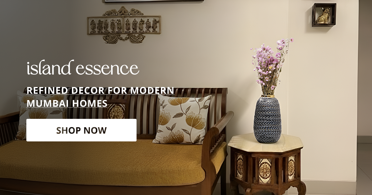 Home decor products in Mumbai styled with chic interiors and warm accents creating stylish modern home setting.