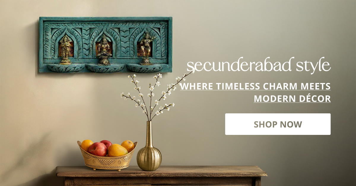 Home decor products in Secunderabad styled with wall art and table decor creating stylish modern home interior setting.
