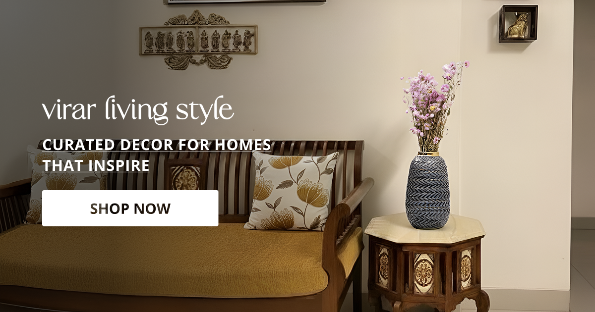 Home decor products in Virar styled with minimal decor and floral accents creating cozy modern home ambiance.