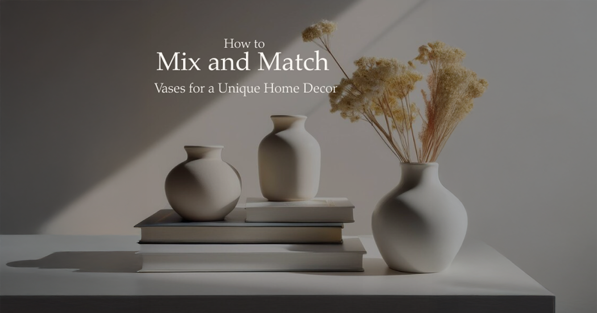 Home decor vases styled with minimal ceramic pieces on table creating soft elegant modern interior look.