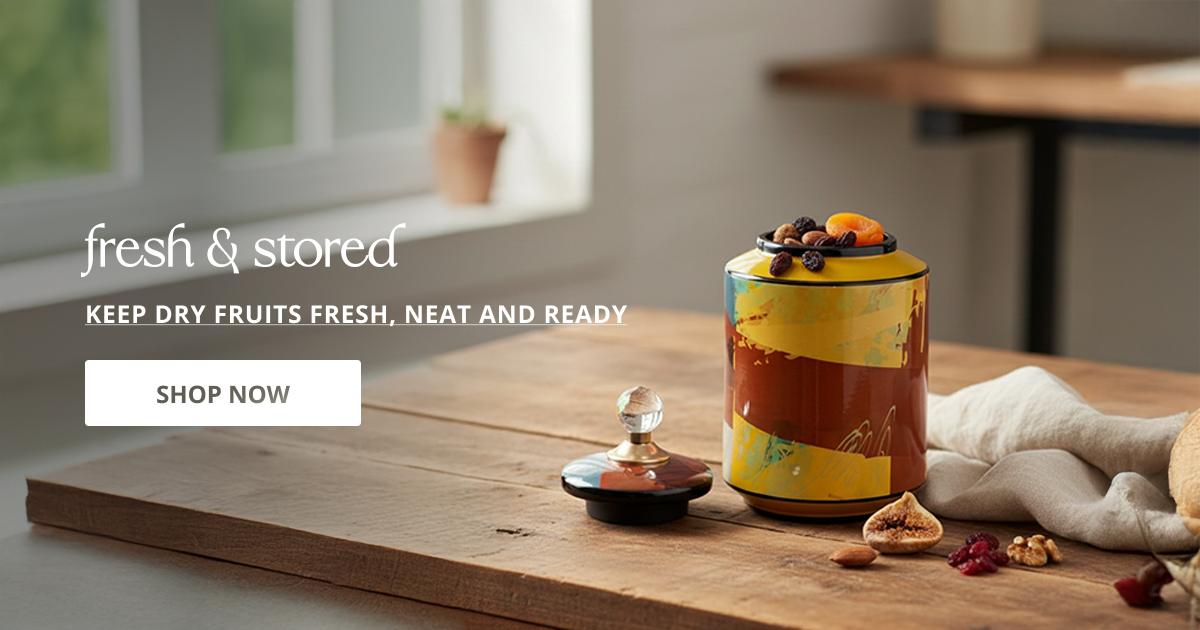 Jar for dry fruits with airtight design perfect for kitchen storage table decor and fresh food organization.