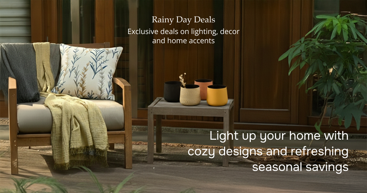 Cozy home decor with warm lighting and soft accessories perfect for monsoon season interior decoration.